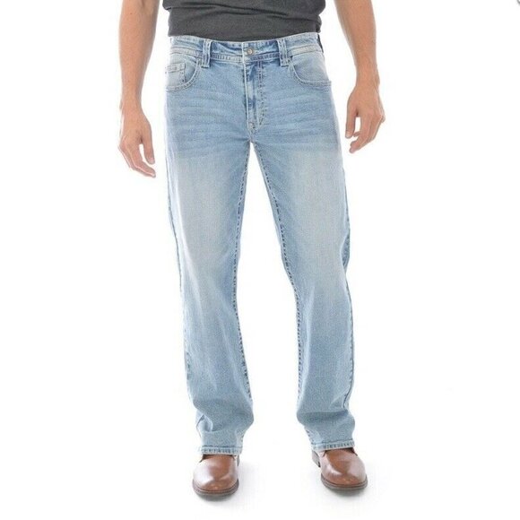 TK Axel Men's Slim Boot Stretch Jeans Medium Wash Denim Keywest Blue Size 36x30 - Picture 1 of 11